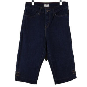 Levi's 512 Original Jean Perfectly Slimming Blue Dark Wash High Rise Capris Pant